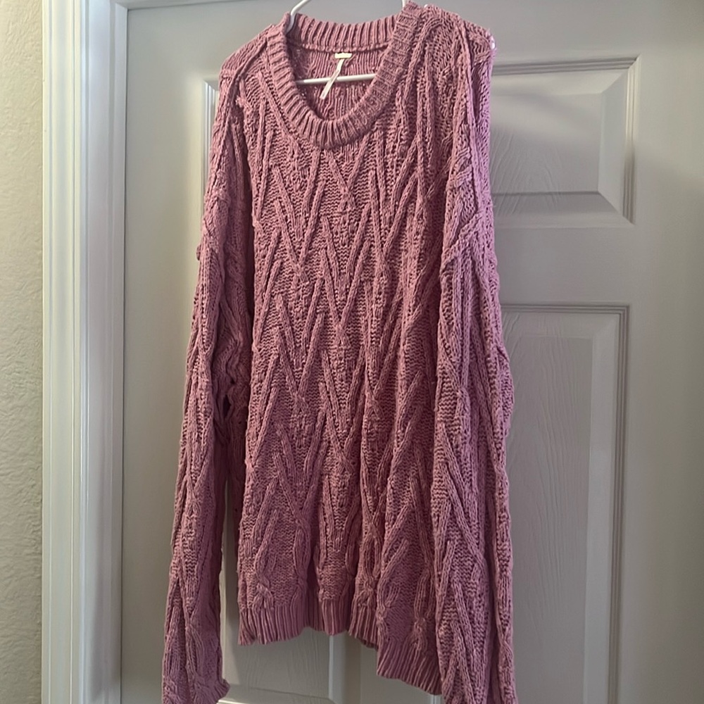 FREE PEOPLE Isla Pink Sweater L